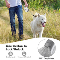 HKM-2047933 Retractable Reflective Dog Traction Belt - 4m Adjustable Pet Leash in Black or Off-White