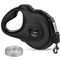 HKM-2047933 Retractable Reflective Dog Traction Belt - 4m Adjustable Pet Leash in Black or Off-White