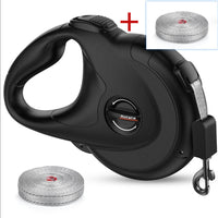 HKM-2047933 Retractable Reflective Dog Traction Belt - 4m Adjustable Pet Leash in Black or Off-White