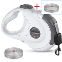 HKM-2047933 Retractable Reflective Dog Traction Belt - 4m Adjustable Pet Leash in Black or Off-White