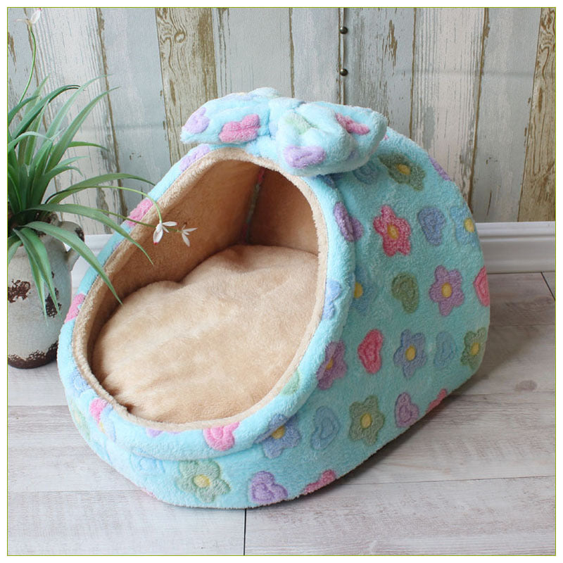 HKM-2048189 All-Season Warm Cat Nest Bed for Small and Medium Dogs – Soft Cloth Material