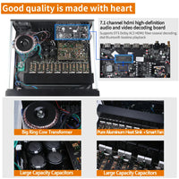 HKM-204819 7.1 Channel Home Theatre Power Amplifier with 3D/4K DTS HD Digital Sound and Bluetooth Connectivity