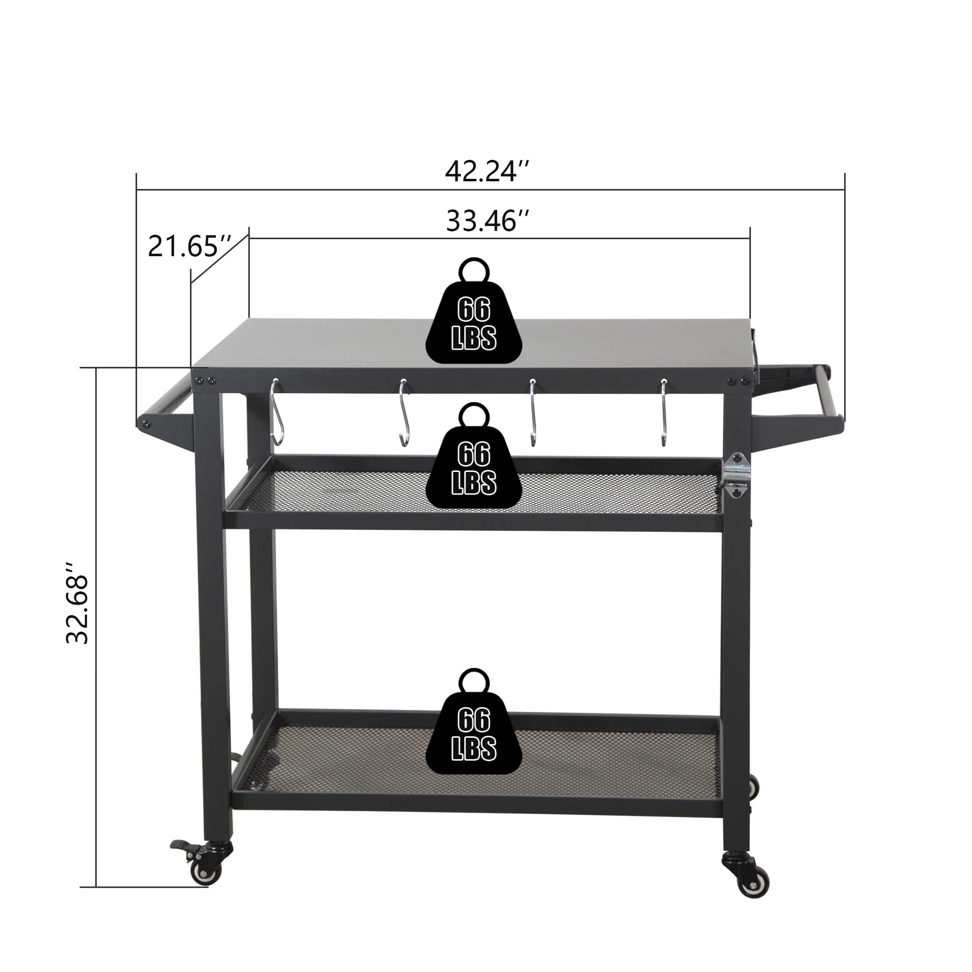 HKM-204819 Adjustable Outdoor Grill Cart with Compact and Durable Design for Easy Transport