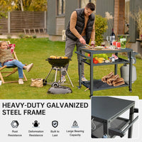 HKM-204819 Adjustable Outdoor Grill Cart with Compact and Durable Design for Easy Transport