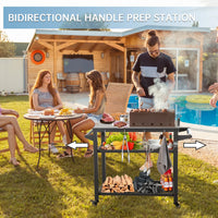 HKM-204819 Adjustable Outdoor Grill Cart with Compact and Durable Design for Easy Transport