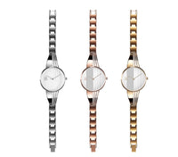 HKM-204819 Women's Silver and Rose Gold Quartz Watch with Alloy Strap and Folding Clasp
