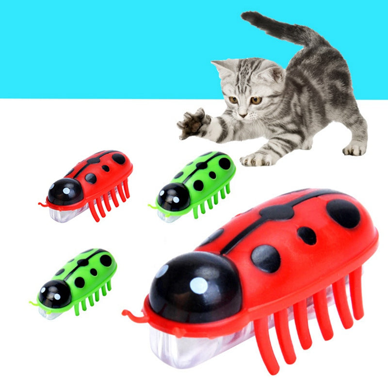 HKM-2048957 Vibrating Mini Electronic Mouse & Ladybug Cat Toy for Engaging Playtime