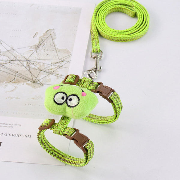 HKM-2049597 Adjustable I-Shaped Pet Harness with Traction Rope for Walking Cats
