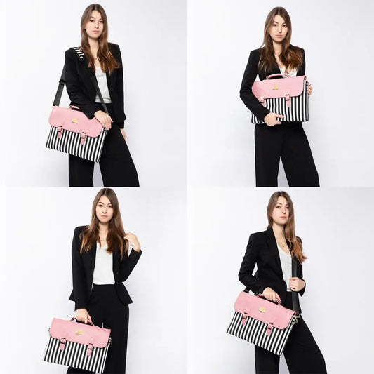 HKM-205011 Versatile 15.6 Inch Laptop Handbag for Women - Stylish Office Satchel with Shoulder Strap