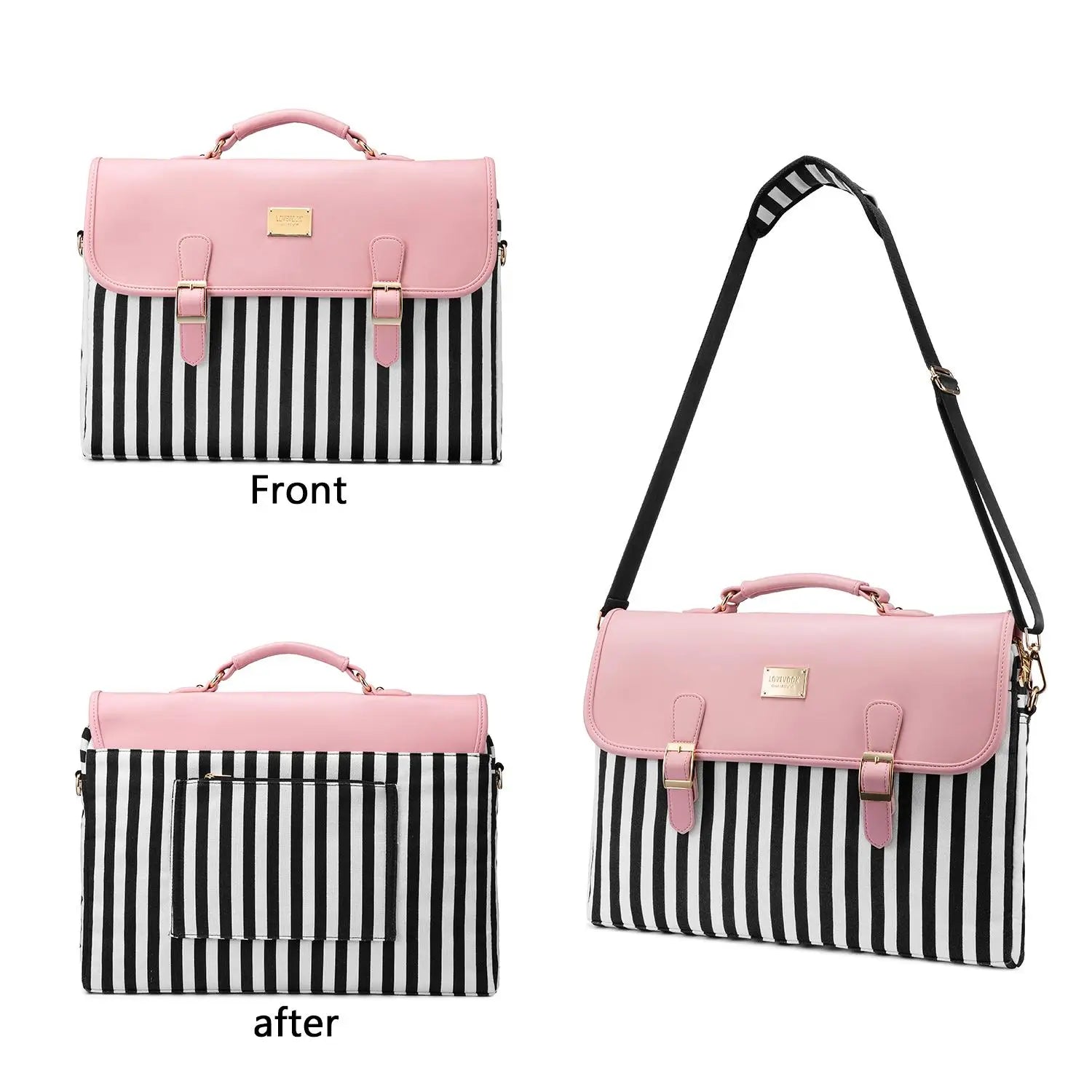 HKM-205011 Versatile 15.6 Inch Laptop Handbag for Women - Stylish Office Satchel with Shoulder Strap