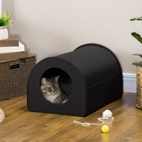 HKM-2051773 Winter Portable Heated Double Wide Water-Resistant Cat House for Indoor and Outdoor Use