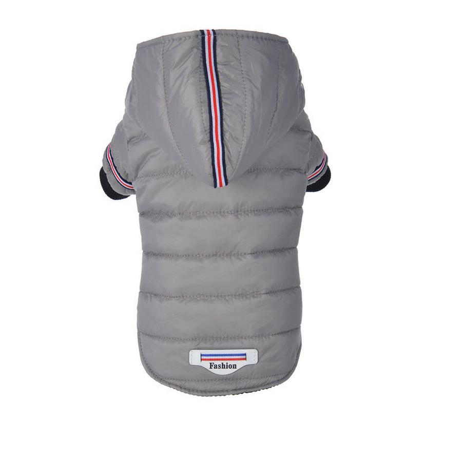 HKM-205203 Cozy Cotton-Padded Pet Clothing for Ultimate Warmth and Comfort in Red and Gray