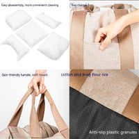 HKM-2052157 Portable Light Brown Car Kennel for Dogs - 44CM x 52CM Cloth Design