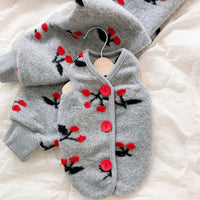 HKM-2052669 Cozy Gray Sweater for Small Pomeranian Puppies - Spring & Autumn Wear, Multiple Sizes Available
