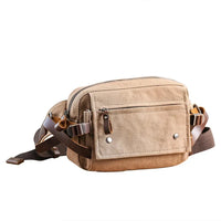 HKM-205331 Retro Canvas Waist Bag Waterproof Cotton Chest Bag for Men