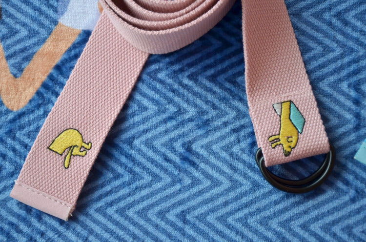 HKM-2053693 Exquisite Indoor Cowboy Puppy Belt with D Buckle - Denim & Pink Options, 125cm Length