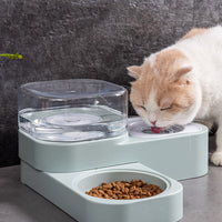 HKM-2054077 Dual Bowl Automatic Cat Drinking Fountain with HIPS and PP Materials, 16.3x32x16.3 Size