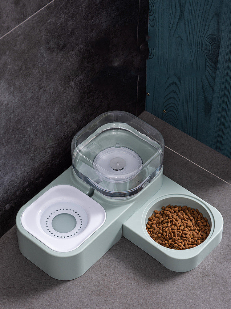 HKM-2054077 Dual Bowl Automatic Cat Drinking Fountain with HIPS and PP Materials, 16.3x32x16.3 Size