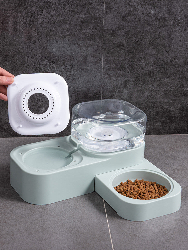 HKM-2054077 Dual Bowl Automatic Cat Drinking Fountain with HIPS and PP Materials, 16.3x32x16.3 Size