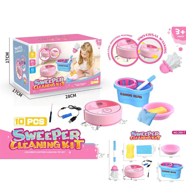 HKM-205459 Kids Electric Cleaning Sweeping Machine Pretend Play Housework Toy Set