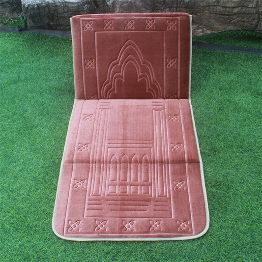HKM-205523 Foldable Prayer Mat with Backrest – Comfortable Carpet Floor Mat in Multiple Colors