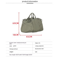 HKM-2056125 Large Capacity Solid Color Pet Carry Bag in Beige, Khaki, and Gray