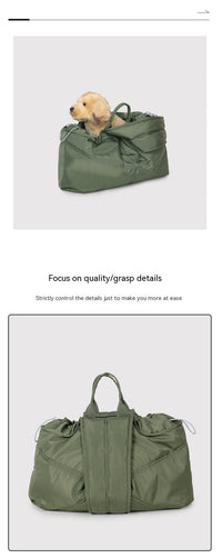 HKM-2056125 Large Capacity Solid Color Pet Carry Bag in Beige, Khaki, and Gray