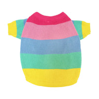 HKM-2058045 Rainbow Wool Dog Sweater in Various Sizes for Small to Large Breeds