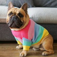 HKM-2058045 Rainbow Wool Dog Sweater in Various Sizes for Small to Large Breeds