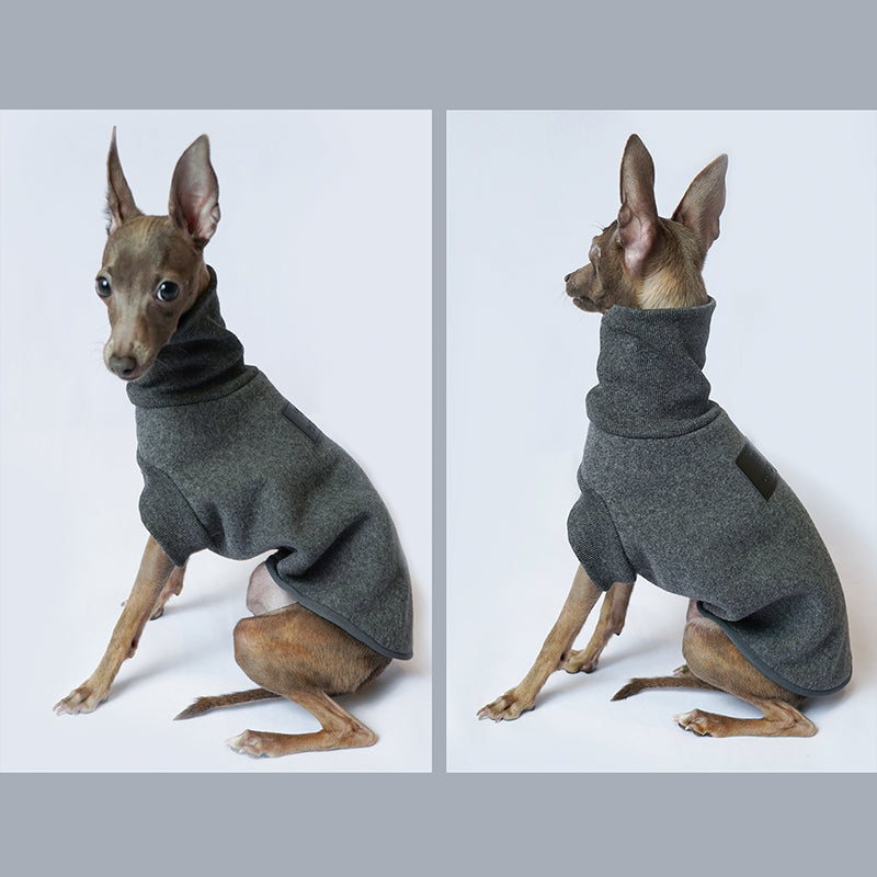 HKM-2058301 Warm Thickened Fleece Dog Clothes in Grey - Multiple Sizes Available