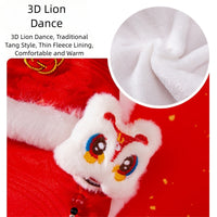 HKM-2058429 Lion Dance Inspired Pet Cheongsam Vest with Plush Lining and 3D Ornament for Small Dogs and Cats