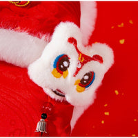 HKM-2058429 Lion Dance Inspired Pet Cheongsam Vest with Plush Lining and 3D Ornament for Small Dogs and Cats