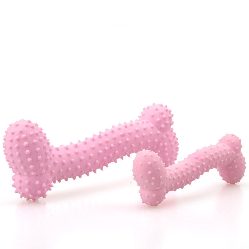 HKM-2060477 Dog TPR Teething Toy - Milk Flavor Prickly Bone Shape, Small & Large Options Available