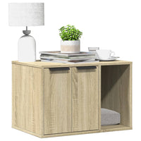 HKM-2062909 Cozy Wood Cat Litter Box with Hidden Design, Engineered Wood - 60x40x40 cm