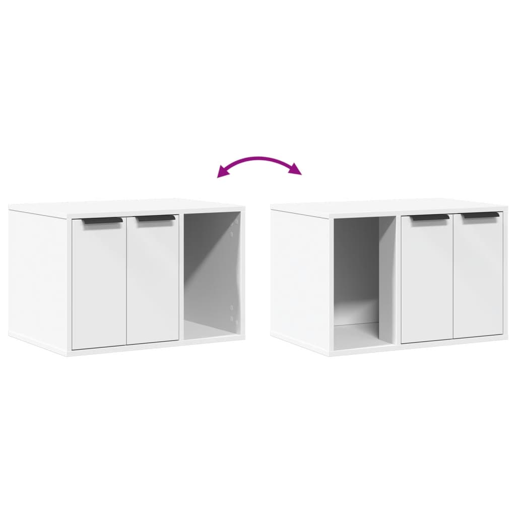 HKM-2062909 Cozy Wood Cat Litter Box with Hidden Design, Engineered Wood - 60x40x40 cm