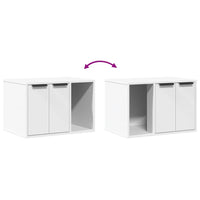 HKM-2062909 Cozy Wood Cat Litter Box with Hidden Design, Engineered Wood - 60x40x40 cm