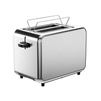 HKM-206355 Customisable Retro 2-Slice Toaster with Defrost, Reheat, and Cancel Functions