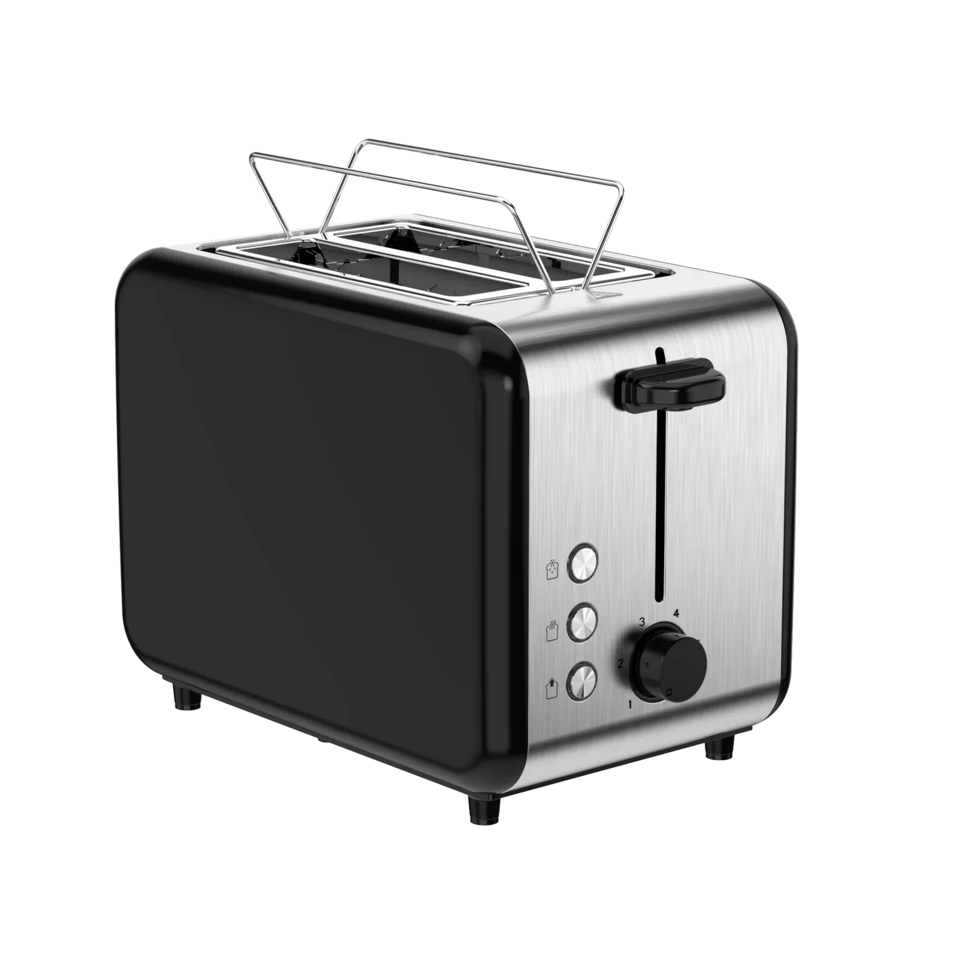 HKM-206355 Customisable Retro 2-Slice Toaster with Defrost, Reheat, and Cancel Functions