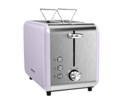 HKM-206355 Customisable Retro 2-Slice Toaster with Defrost, Reheat, and Cancel Functions