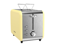 HKM-206355 Customisable Retro 2-Slice Toaster with Defrost, Reheat, and Cancel Functions