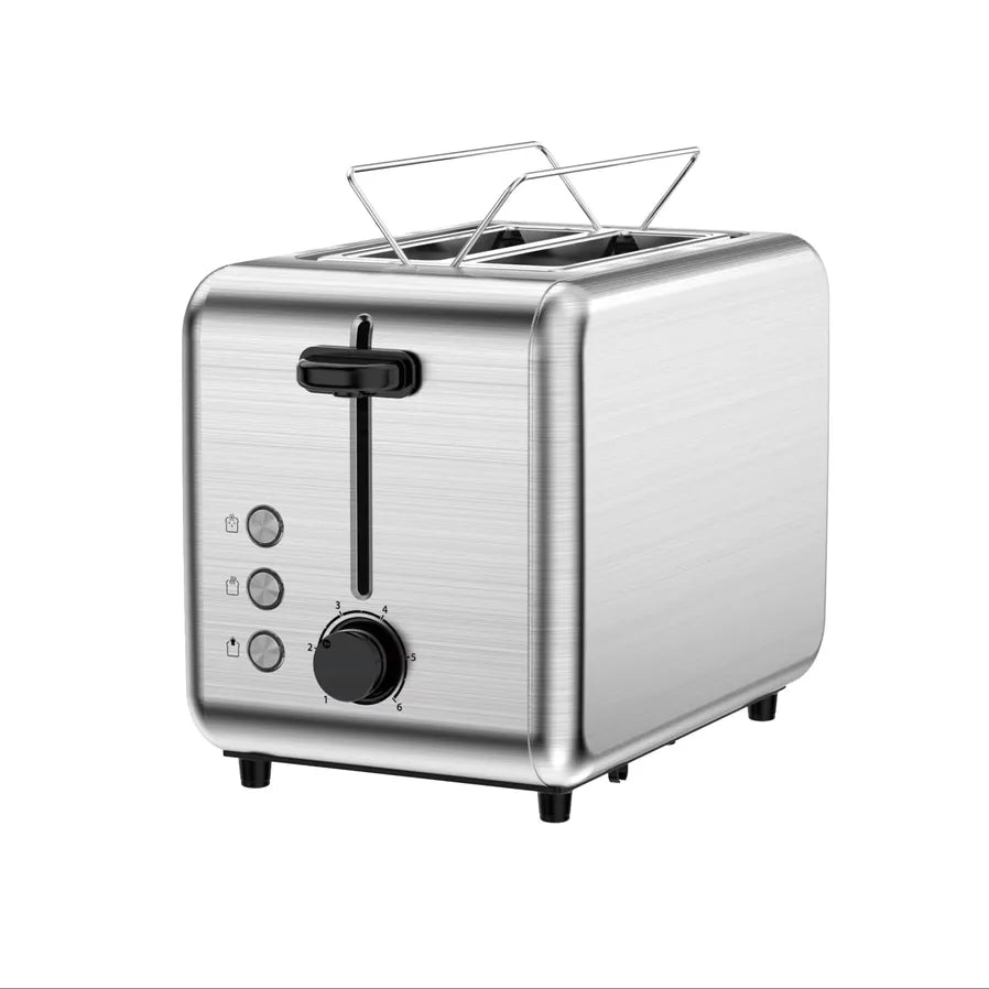 HKM-206355 Customisable Retro 2-Slice Toaster with Defrost, Reheat, and Cancel Functions