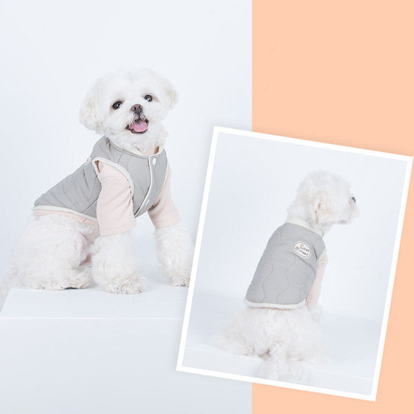 HKM-2064061 Pet Warm Water Wave Quilted Cotton Vest for Small to Large Pets