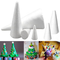 HKM-206419 Craft Foam Cones - Set of 5 Polystyrene Decorative Cones for DIY Projects and Holiday Decor