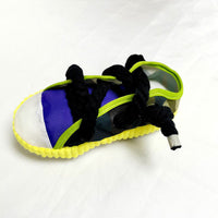 HKM-2064445 Pet Dog Toy Plush Shoe with Sound, Available in Black Rope-Yellow, Gray, and Purple, 7x8x18cm