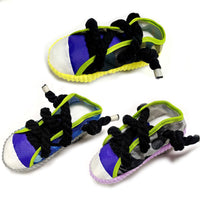 HKM-2064445 Pet Dog Toy Plush Shoe with Sound, Available in Black Rope-Yellow, Gray, and Purple, 7x8x18cm