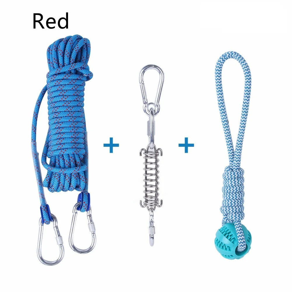 HKM-2065085 Stainless Steel Spring Suspension Toy with Cotton String for Outdoor Dog Training