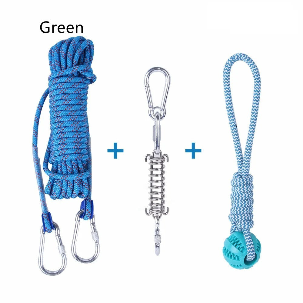 HKM-2065085 Stainless Steel Spring Suspension Toy with Cotton String for Outdoor Dog Training