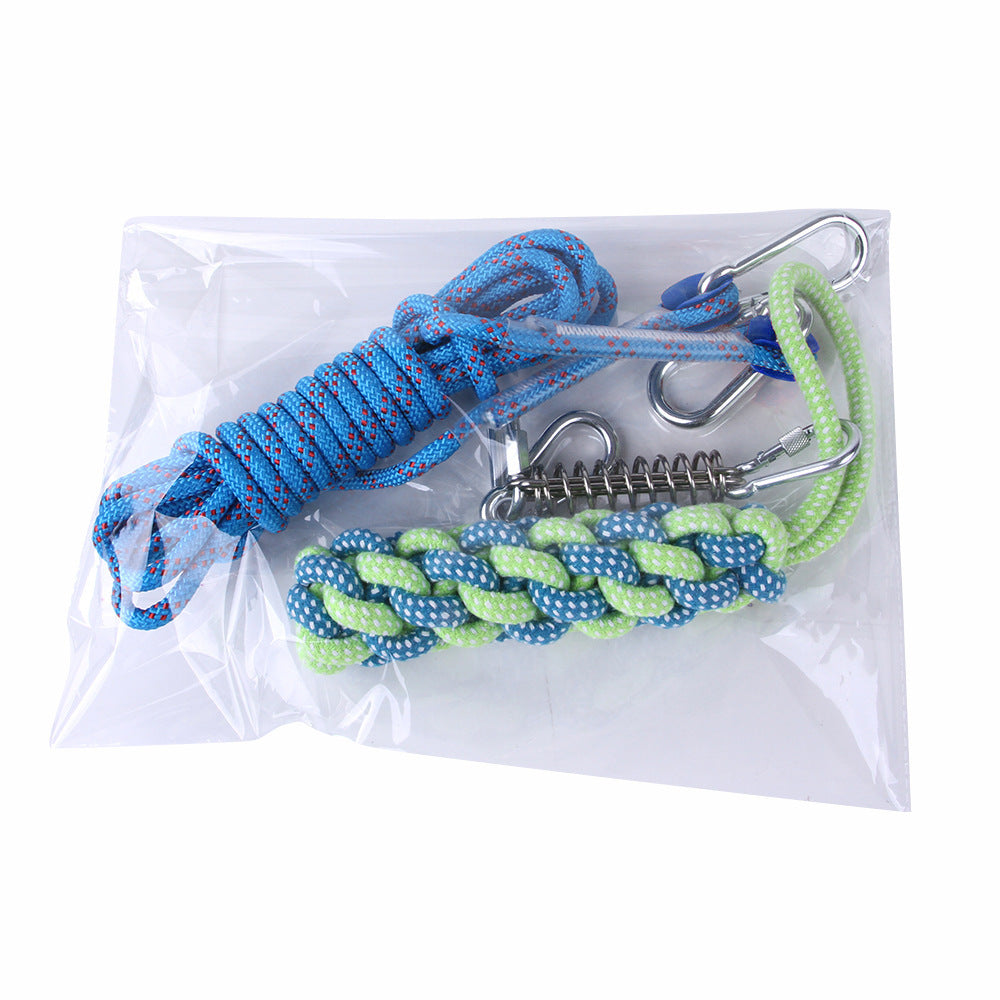 HKM-2065085 Stainless Steel Spring Suspension Toy with Cotton String for Outdoor Dog Training