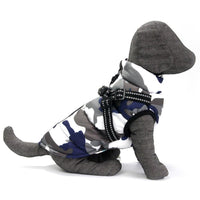 HKM-206675 Lace-Up Winter Dog Jacket - Warm and Casual Vest for Puppies in Blue and Green