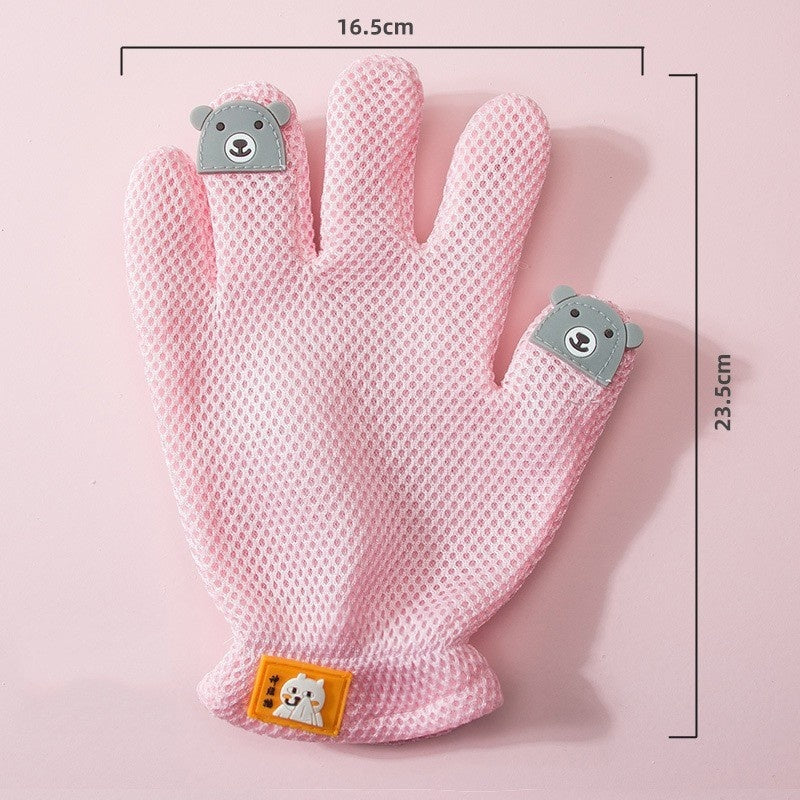 HKM-2067261 Double-sided Silicone Pet Bath Gloves with Cute Designs for Grooming and Shedding Control